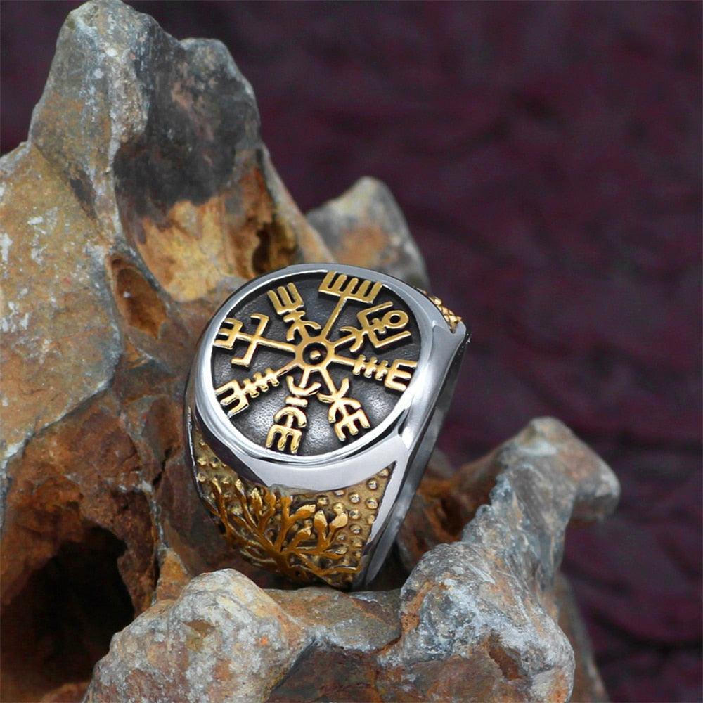 Bague Viking Vegvisir Talisman Porte Bonheur Talismans