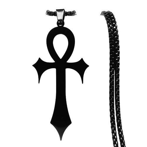 Collier talisman gothique croix ankh