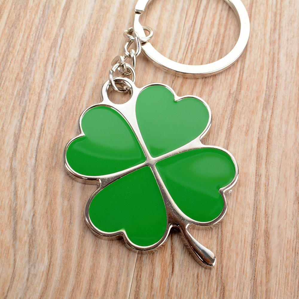 porte clé trefle a 4 feuilles vert irish irelande porte bonheur en metal  auto moto usa
