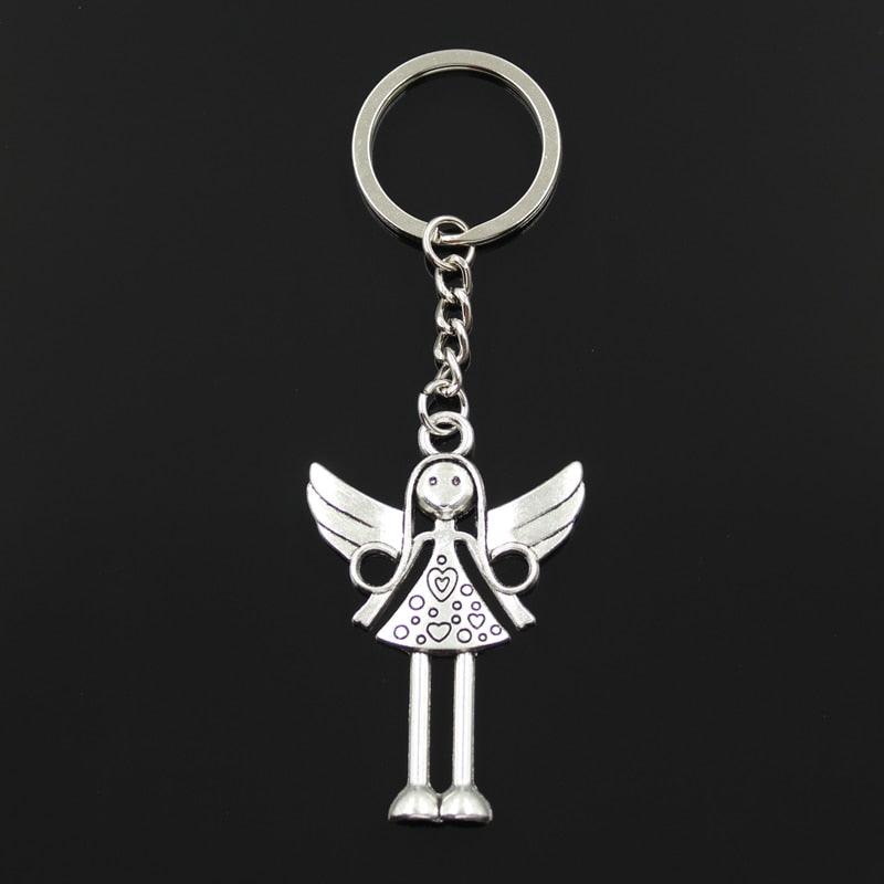 Porte-clés métallique ange gardien